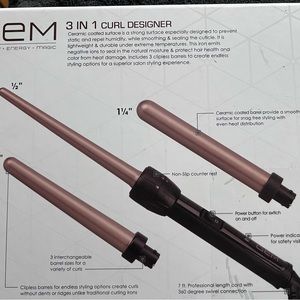 Gem tourmaline curler, 3 barrel sizes